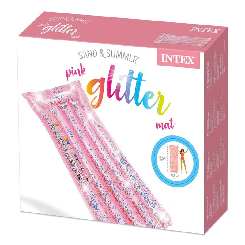 Intex - Glitter Inflatable Floating Pink Matt 170x53x15 cm - 58720EU - Image 2