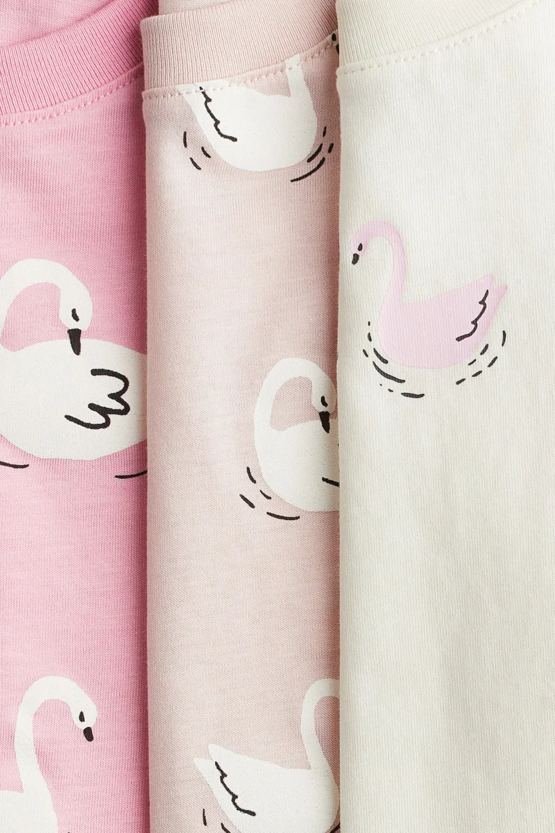 H&M 3-pack printed jersey tops