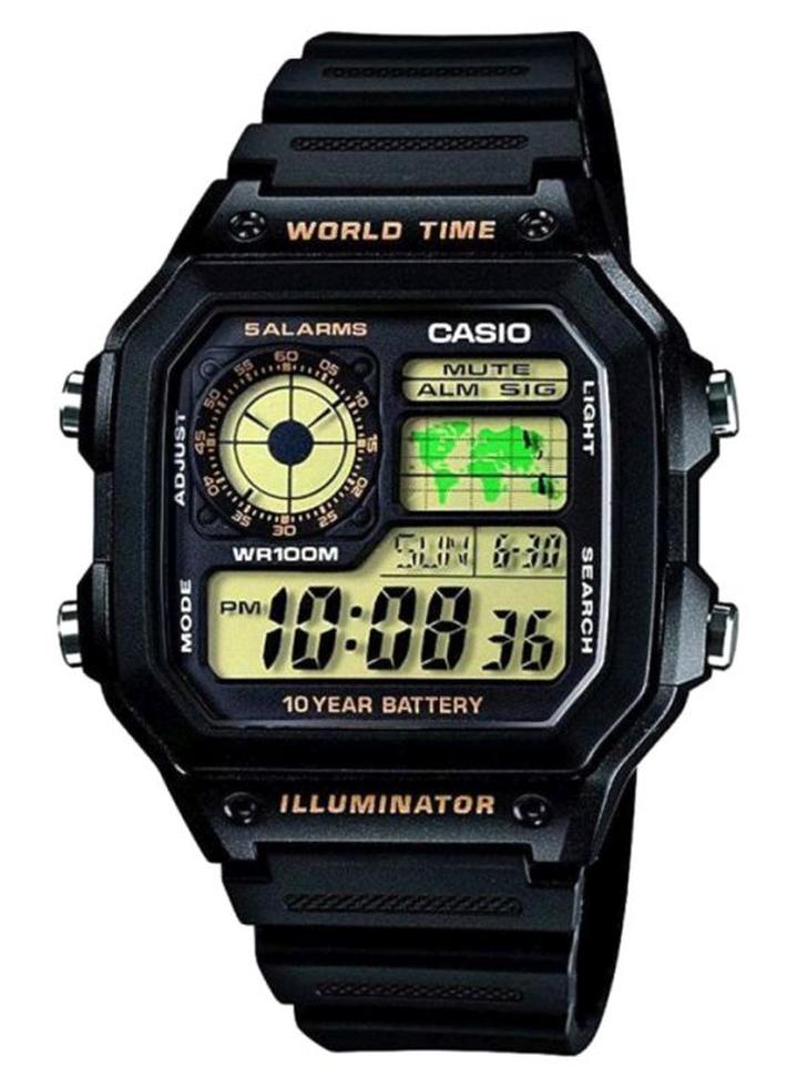 كاسيو ساعة يد رقمية للشباب AE-1200WH-1BVDF مقاس 45 مم - لون أسود رجال - Image 1