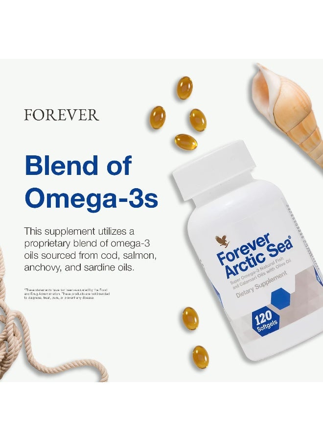 Forever Forever Living - Arctic Sea Omega-3 - Supplement, EPA and DHA Fatty Acid Blend, Supports Heart, Brain, and Eye Health, Gluten-Free, 120 Softgels - Image 4