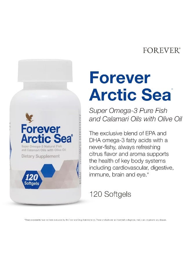 Forever Forever Living - Arctic Sea Omega-3 - Supplement, EPA and DHA Fatty Acid Blend, Supports Heart, Brain, and Eye Health, Gluten-Free, 120 Softgels - Image 2