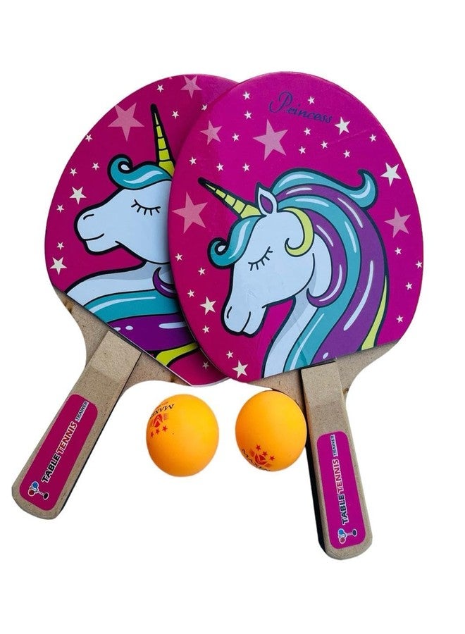 MOROVIK Indoor Outdoor Unicorn Table Tennis Trainer with 2 Wooden Rackets & 6 Balls | Sports Toy for Teenagers & Kids | Birthday Gift Unicorn Table Tennis Trainer Unicorn 01 (Black) - Image 2