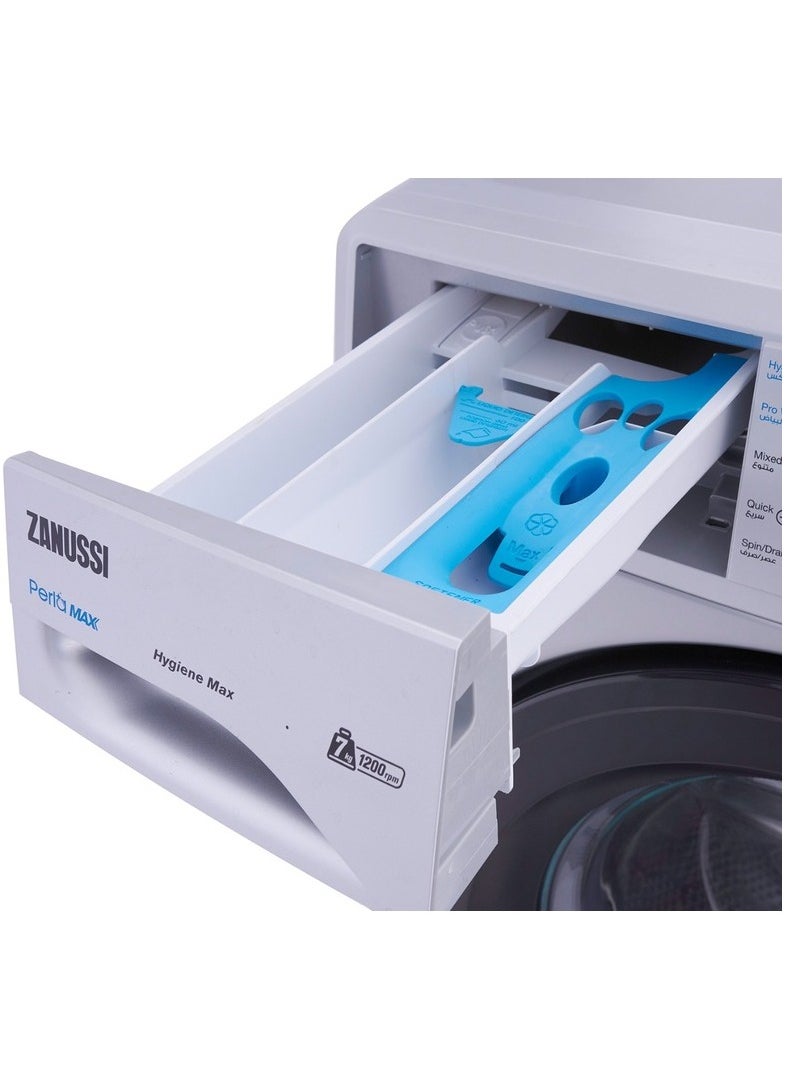 ZANUSSI Zanussi 7kg PerlaMax front load washing machine 1200 RPM - Silver, Black door ZWF7240SB5  - Image 5