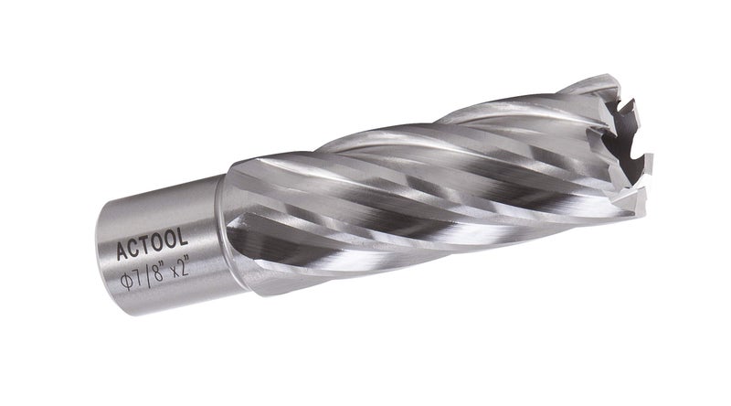 ACTOOL 7/8" Diameter × 2" Depth of Cut HSS ANNULAR Cutter with 3/4'' Weldon Shank - Image 1