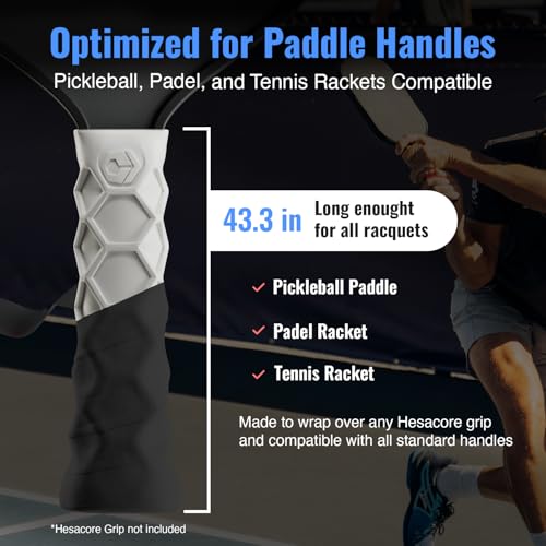 Hesacore Hesatac Overgrip Tape 12 Pack Black for Pickleball Padel Tennis Sweat Absorbing Soft AntiSlip Stretchable Overgrip - Image 3