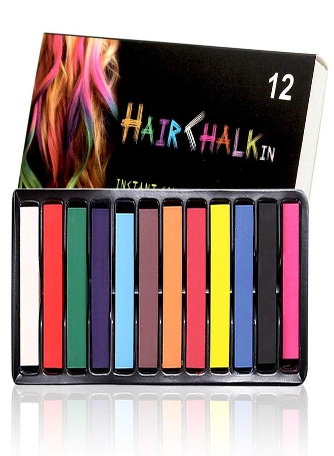 ARROLLIANT Temporary Hair Chalk Washable Hair Color Safe for Kids And Teen For Halloween Cosplay Party Girls Gift Kids Toy Birthday Christmas Gifts For Girls - 12 Bright Colors - Image 2