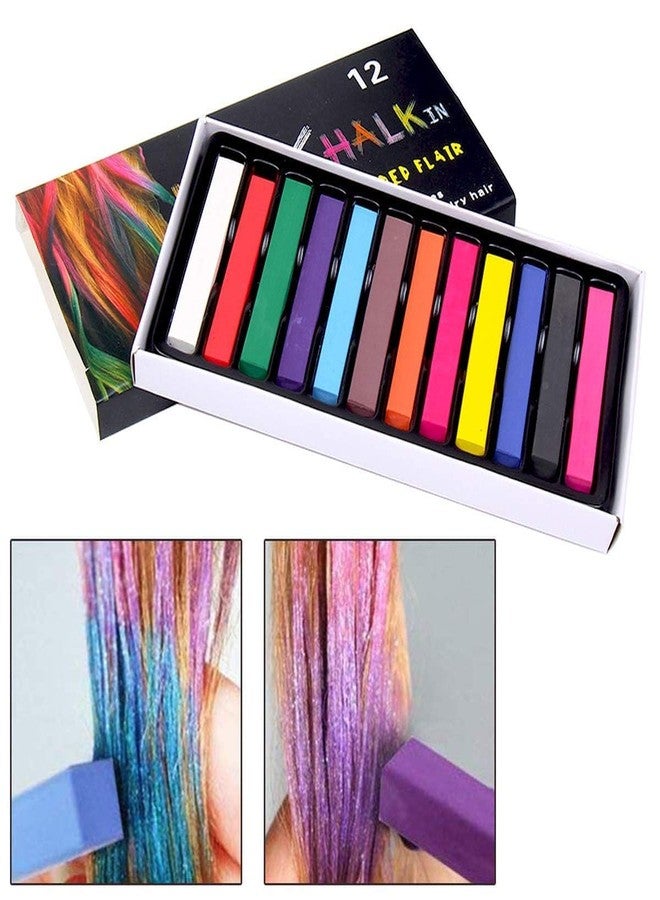 ARROLLIANT Temporary Hair Chalk Washable Hair Color Safe for Kids And Teen For Halloween Cosplay Party Girls Gift Kids Toy Birthday Christmas Gifts For Girls - 12 Bright Colors - Image 4