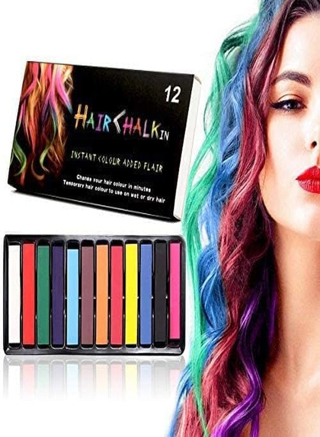 ARROLLIANT Temporary Hair Chalk Washable Hair Color Safe for Kids And Teen For Halloween Cosplay Party Girls Gift Kids Toy Birthday Christmas Gifts For Girls - 12 Bright Colors - Image 1