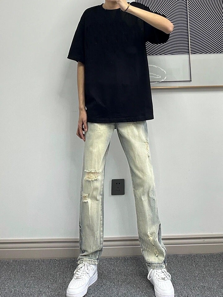 Unisex Classic Denim Jeans Loose Fit Daily Outdoor Wear - Image 4