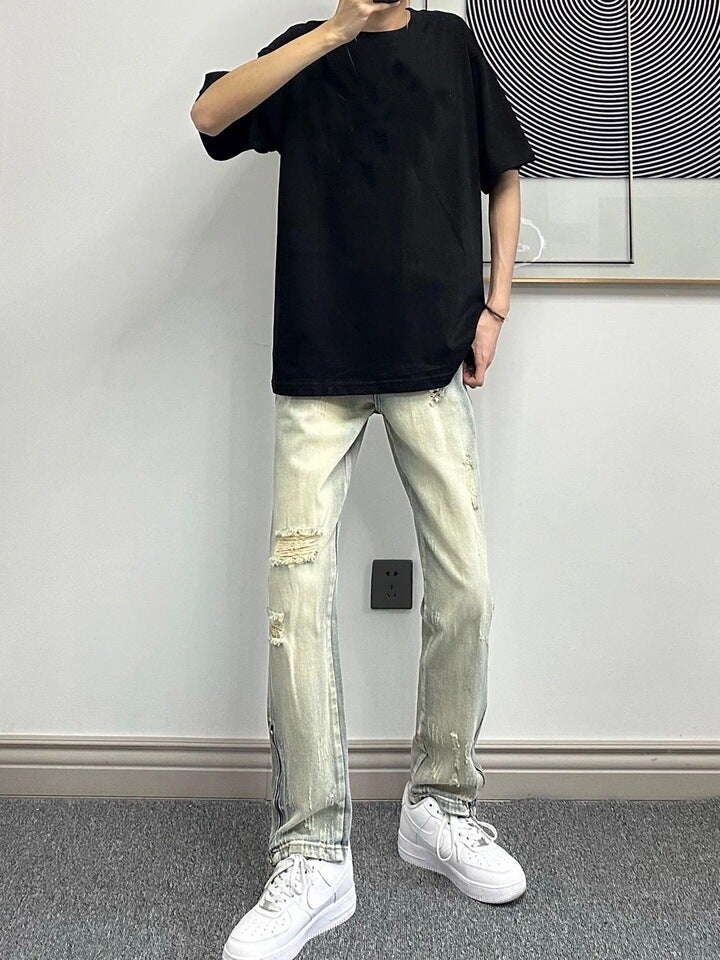 Unisex Classic Denim Jeans Loose Fit Daily Outdoor Wear - Image 2