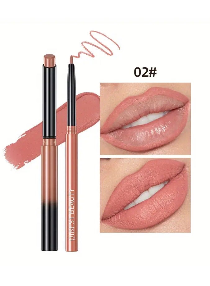 QiBest مجموعة أحمر الشفاه، قلم تحديد الشفاه، غير لامع، غير قابل للتلطخ، يدوم طويلاً، مقاوم للماء، لون طبيعي، قلم تحديد الشفاه، مكياج المسرح - Image 1