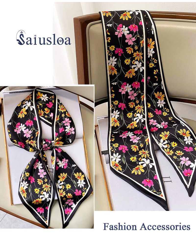 Saiusloa Purse Scarf For Handbags Head Scarves For Women's Hair Bags Scarfs Long Skinny Scarves Fashion Silky For Headbands-A1 - Image 4