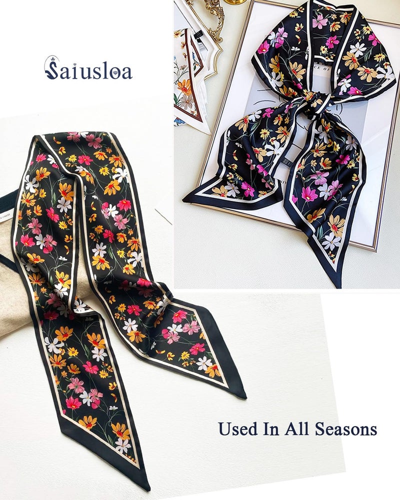 Saiusloa Purse Scarf For Handbags Head Scarves For Women's Hair Bags Scarfs Long Skinny Scarves Fashion Silky For Headbands-A1 - Image 5