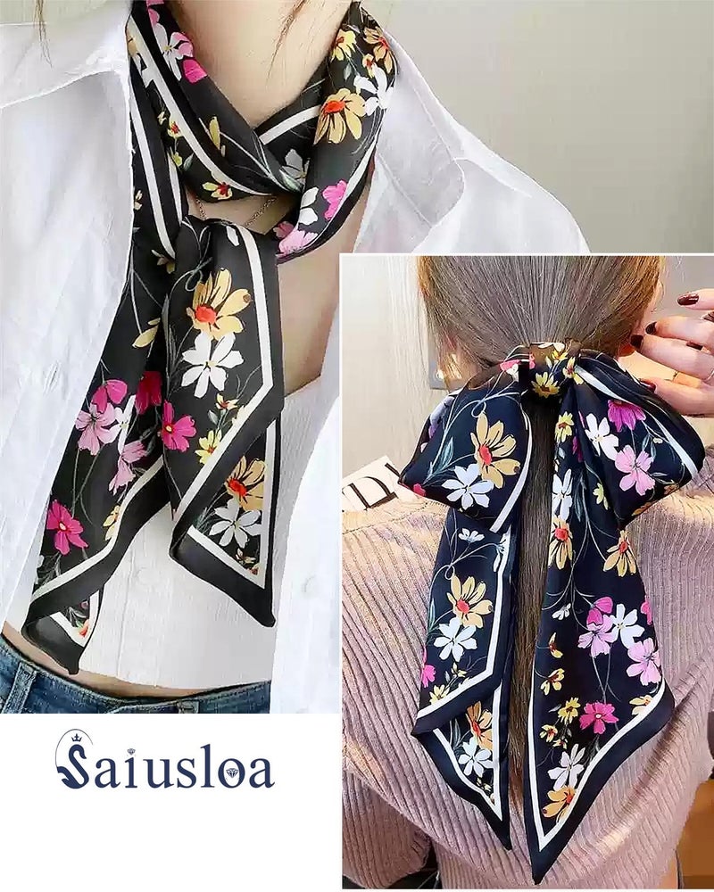 Saiusloa Purse Scarf For Handbags Head Scarves For Women's Hair Bags Scarfs Long Skinny Scarves Fashion Silky For Headbands-A1 - Image 2