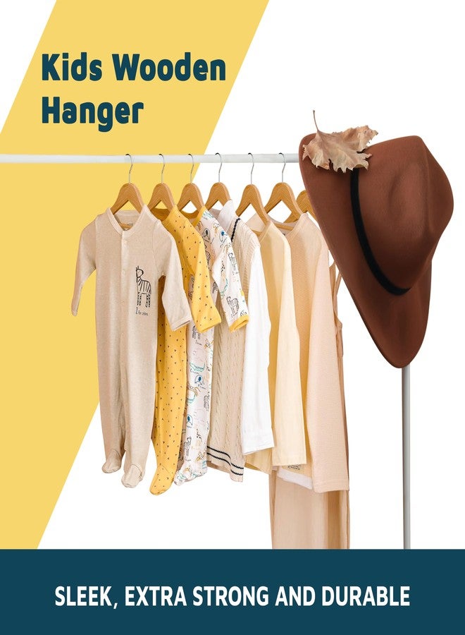 LifeMaster Natural Color Wooden Kids Hangers 20 Pack, Toddler & Baby Wooden Hangers, 11.8" Solid Maple Wood with 360° Swivel Hook, Pants Bar & Notches, Up to 7.7lb Capacity, Space-Saving Design for Ages 0-8 - Image 5