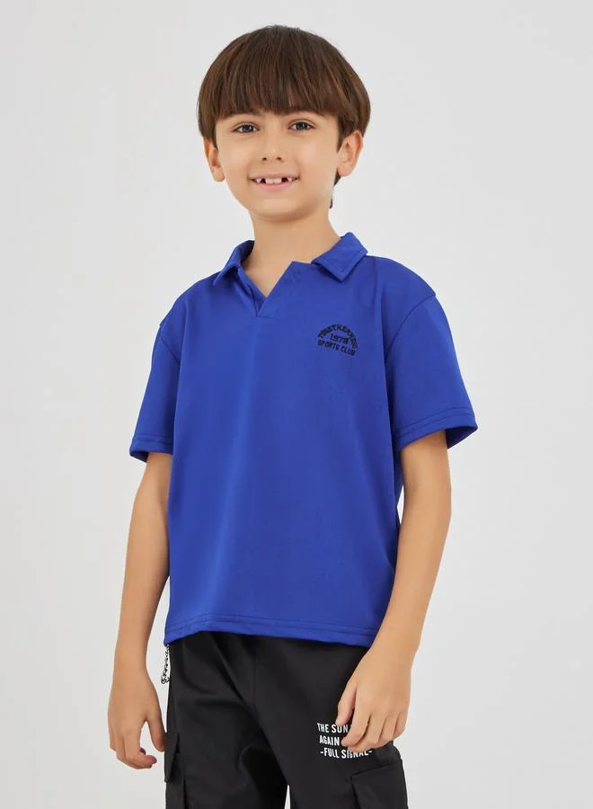 Styli Styli Embroidered Short Sleeve Polo T-Shirt