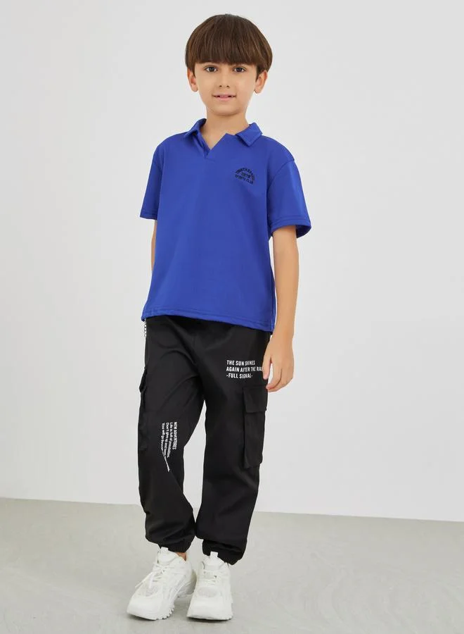 Styli Styli Embroidered Short Sleeve Polo T-Shirt