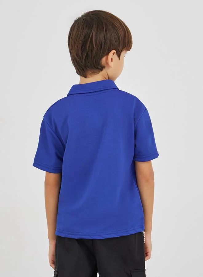 Styli Styli Embroidered Short Sleeve Polo T-Shirt