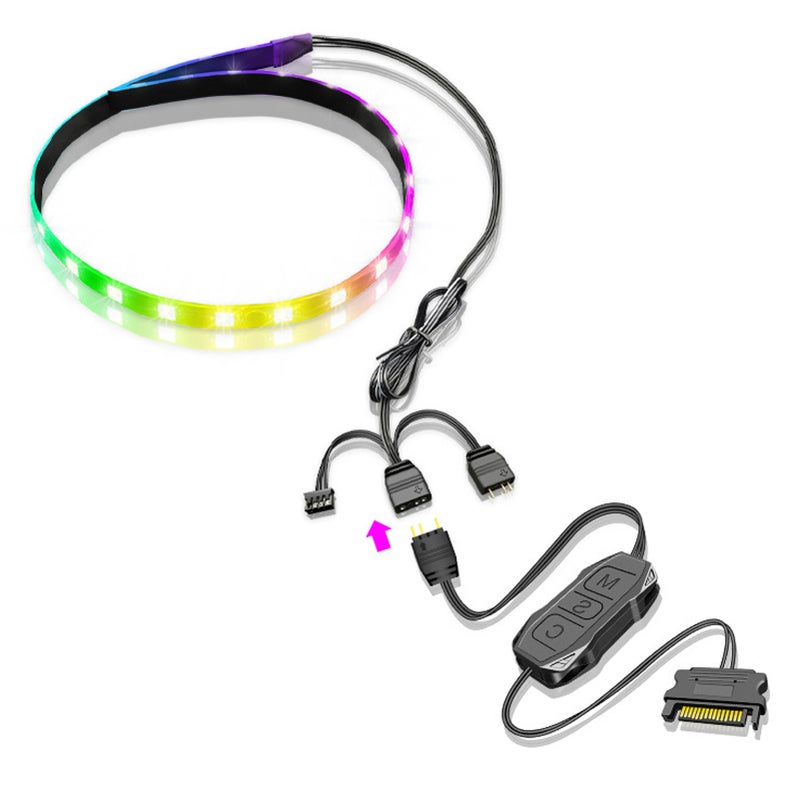 PC LED Light Strip 15.7in Magnetic 5V ARGB Aura Sync Customizable PC Case LED Strip for Computer Chassis Decoration - Image 2