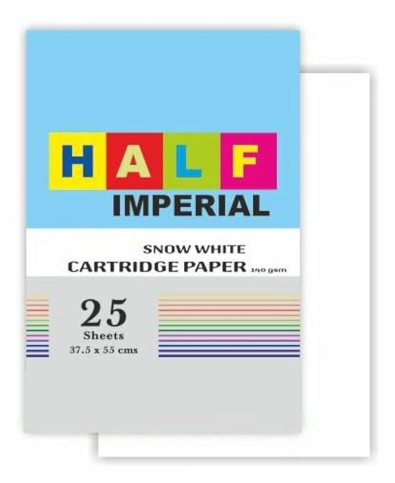 A2 Size Engineering Drawing Cartridge Paper Half Imperial Sheets, Architect Drawing for Students and Professional & Budding Artist Pack of 25 Sheets A2 Size Approx 55X37.5 cm