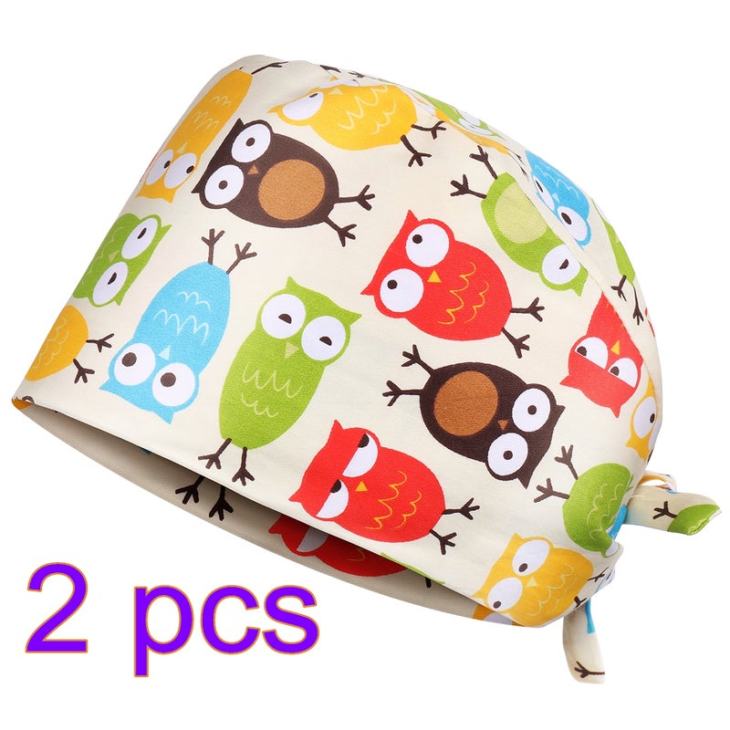 2pcs FENICAL Cotton Hat Fashion Patterned Sweat Absorption Printed Hat for Women Ladies Girls - Image 1