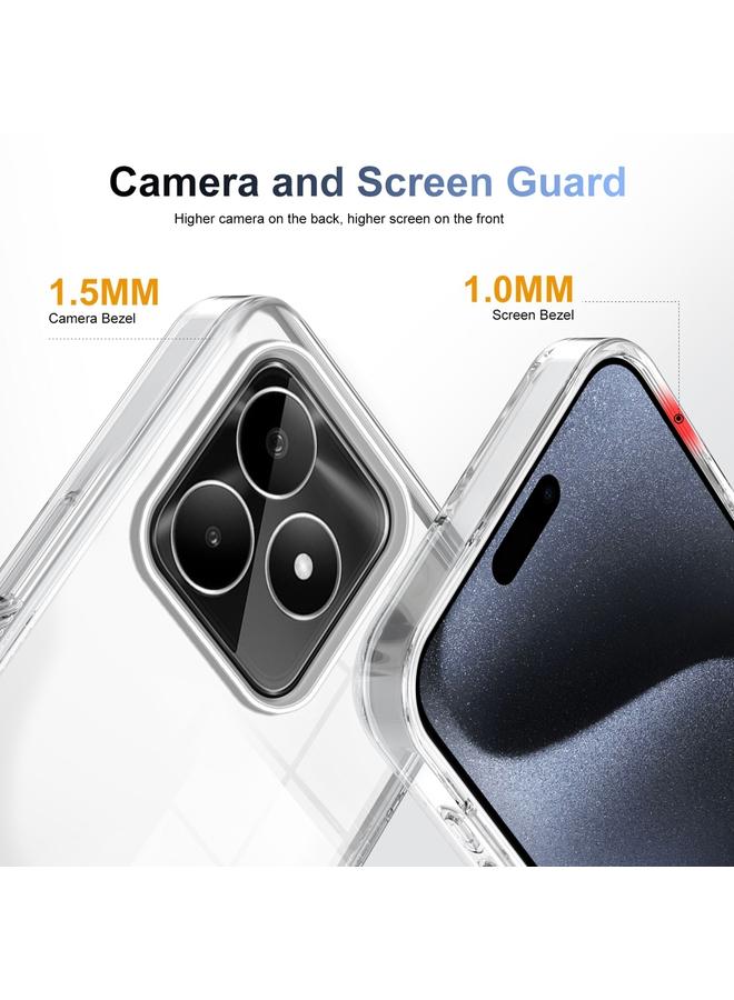 اس-توب جراب لهاتف Realme C53، جراب هاتف هجين من مادة TPU من الأكريليك الشفاف المقاوم للانزلاق، مقاس 2.5 مم - Image 2