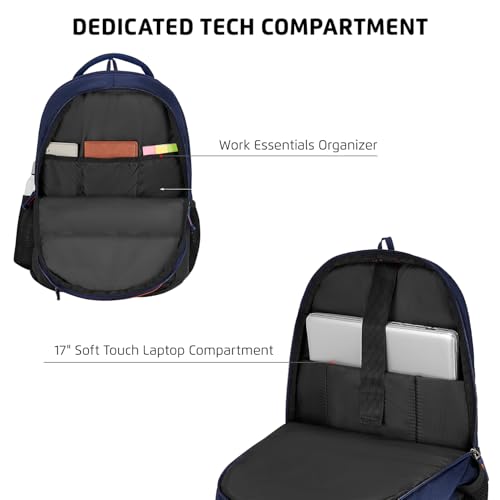 Safari Impact 35L Laptop Backpack Bag for Men & Women, School Bag for Boys & Girls, Ideal for Office/School/College, 3 Compartment Backpack with Rain Cover, Bottle Holder, & Organizer, Blue - Image 3