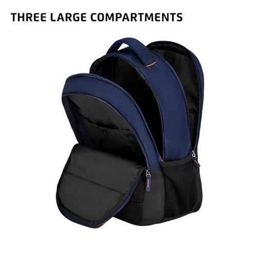 Safari Impact 35L Laptop Backpack Bag for Men & Women, School Bag for Boys & Girls, Ideal for Office/School/College, 3 Compartment Backpack with Rain Cover, Bottle Holder, & Organizer, Blue - Image 4