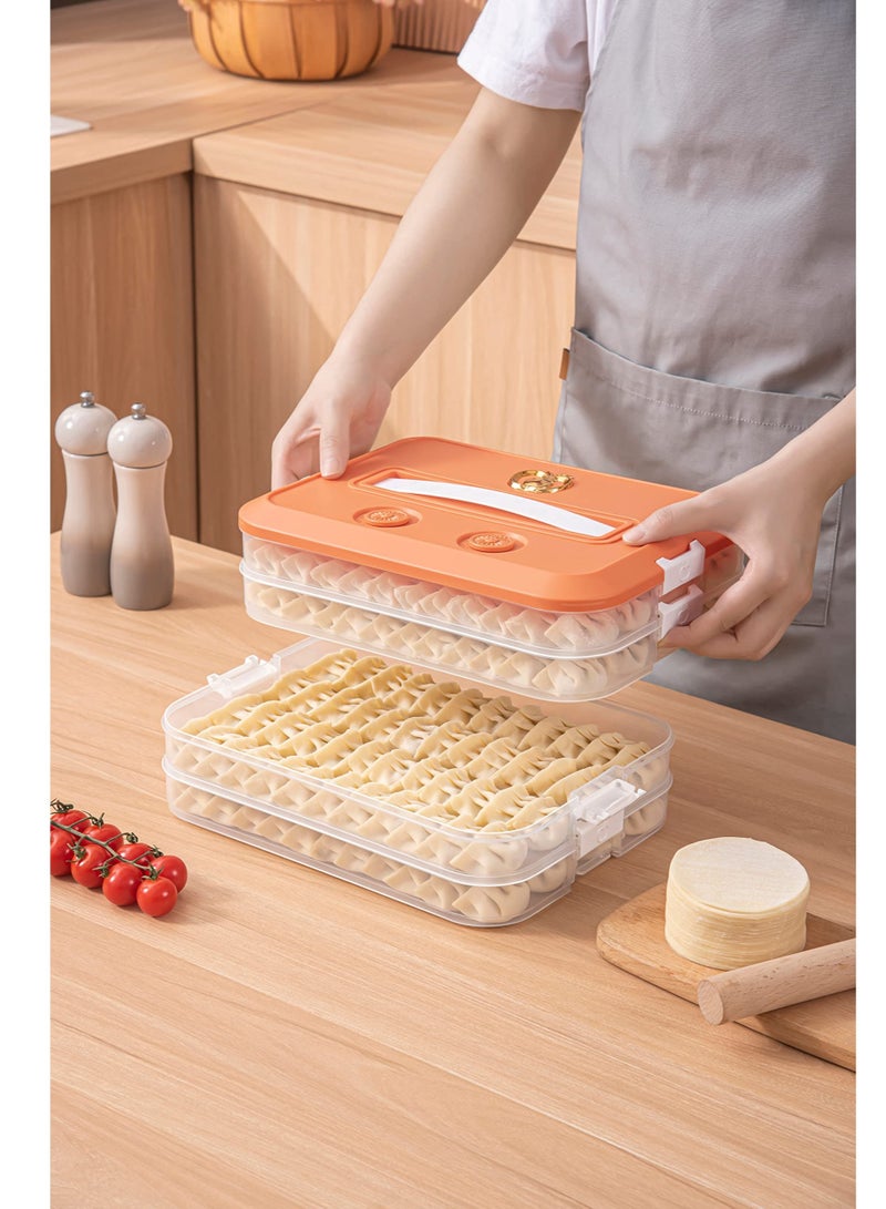 SOLARAE 4-Layer Food Storage Container, Stackable Snack Container with Lid, Dumpling Box, Gyoza Container, Cookie Storage Containers, Good Sealing, Time Recoder, White - Image 5