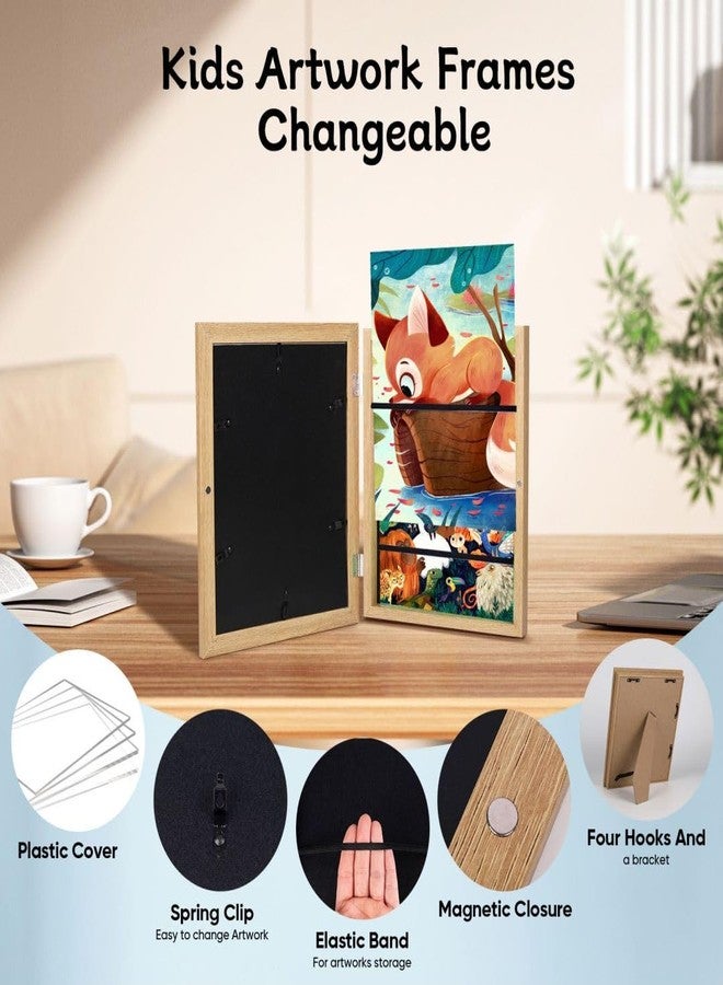 wesellcan إطارات فنية للأطفال قابلة للتغيير من ويسيلكان (عبوة من قطعتين) - إطار فني للأطفال، مقاس 10 × 12.5 بوصة، إطارات فنية بفتحة أمامية لفن الأطفال، إطارات صور لأعمال الأطفال الفنية، إطارات فنية للأطفال لعرض وتخزين المشاريع الفنية - Image 4