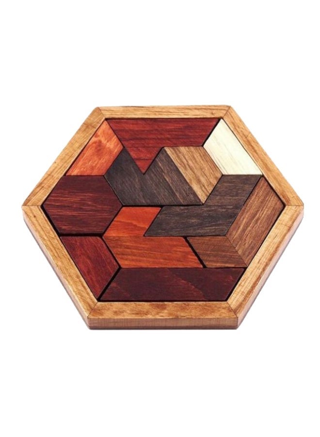 NIBEMINENT Hexagonal Wooden Geometric Shape Jigsaw Puzzles