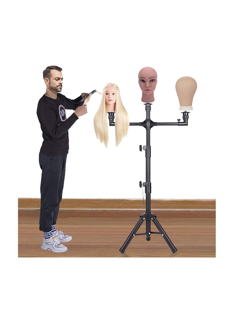 New three wig stand holder wig stand tripod and canvas mannequin head for wigs making kit wig stand for styling wig head stand - Image 1