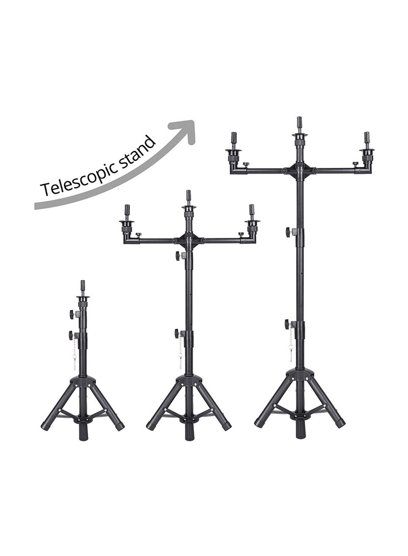 New three wig stand holder wig stand tripod and canvas mannequin head for wigs making kit wig stand for styling wig head stand - Image 2