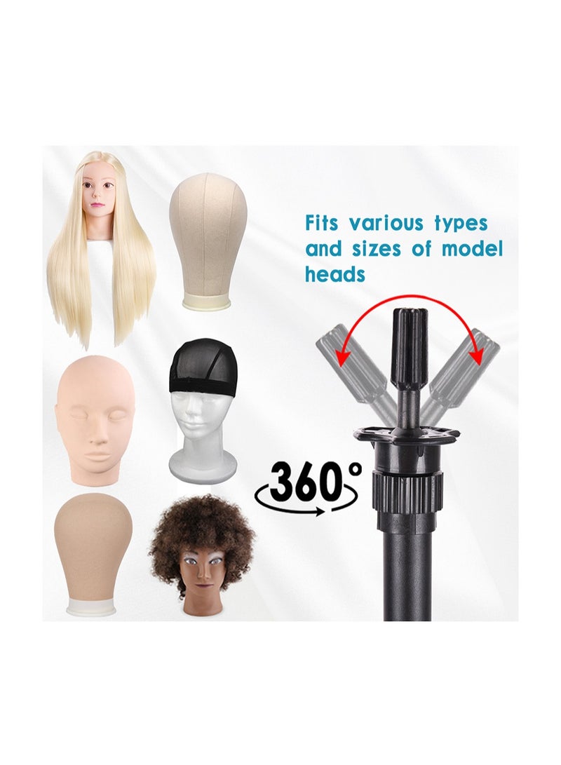 New three wig stand holder wig stand tripod and canvas mannequin head for wigs making kit wig stand for styling wig head stand - Image 4