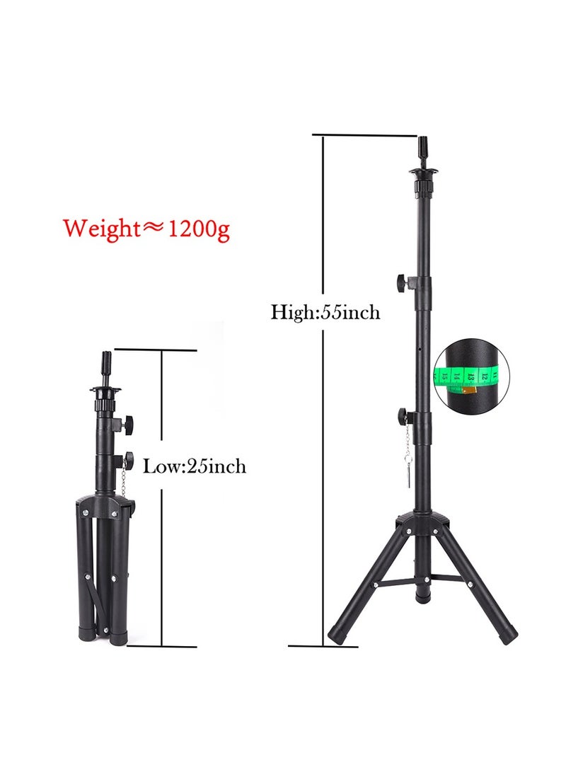 New three wig stand holder wig stand tripod and canvas mannequin head for wigs making kit wig stand for styling wig head stand - Image 5