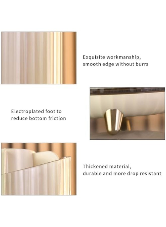 JZS Rotating Makeup Brush Holder, 360 Rotating Cosmetics Makeup Brush Organizer with 7 Compartment, Makeup Organizer for Vanity, Home Office Supplies Storage Case(White) - Image 3