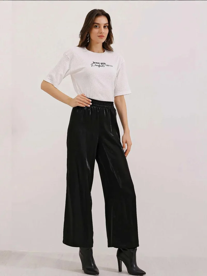 BIG DART BDART Oversized Textured Crew Neck T-Shirt with Embroidery