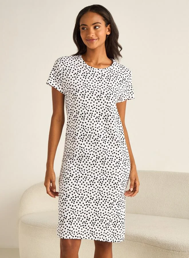 Splash FAV Nighty Knee Length with Round Neck