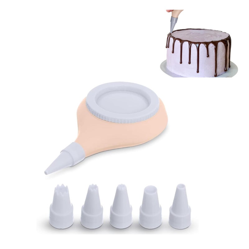 Cake Decorating Kit - Silicone Dessert Decorator 6 Pcs, Piping Set for Icing, Cupcake & Cookie, BPA Free, Kitchen Utensil Tool multicolor - Image 1