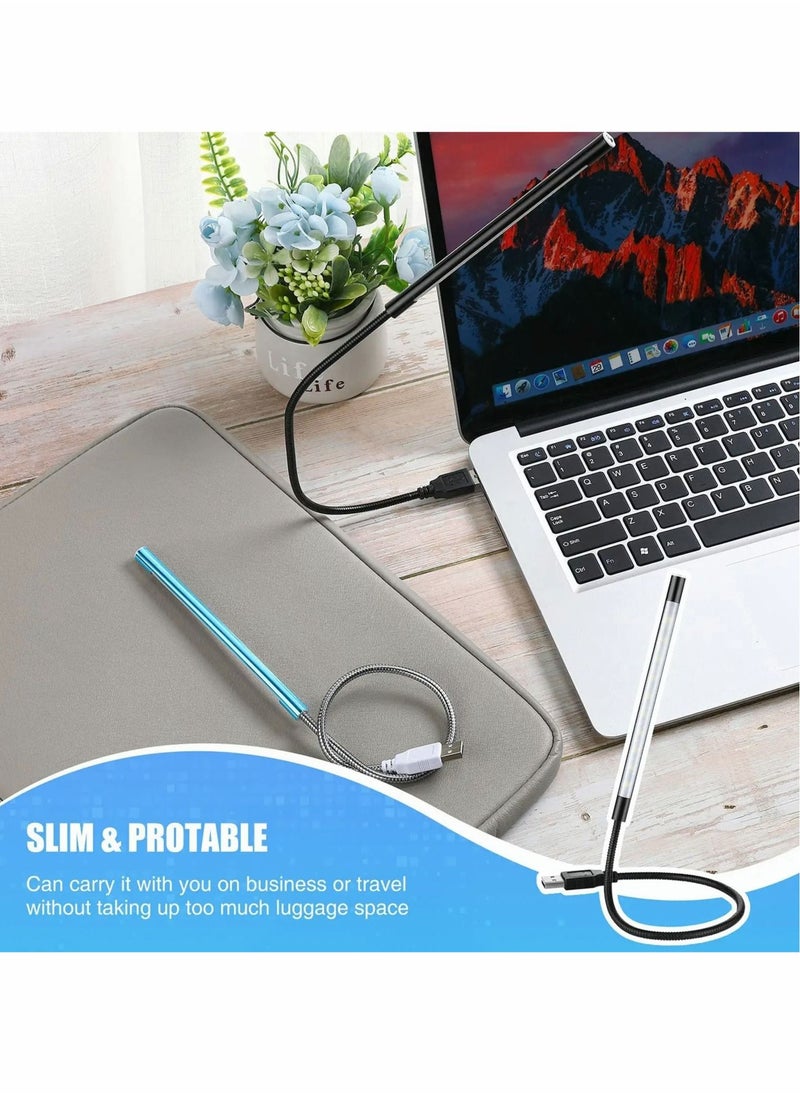 USB LED Light USB Light for Laptop Keyboard Light Gooseneck Light Computer Light Flexible Stick Dimmable LED Lamp Touch Switch for Reading Book 2 PCS  (Black, Blue)