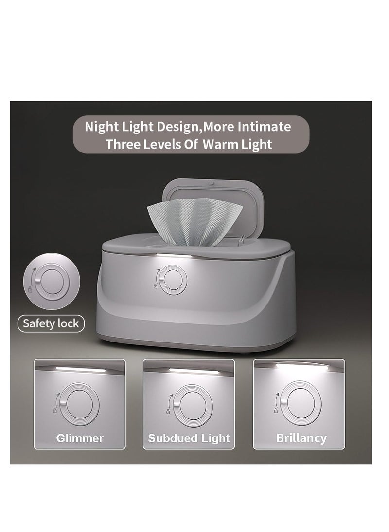 Baby Wipe Warmer with Night Light  Innovative Spring Design  Baby Wet Wipes Dispenser for Large Wipes  Wipes Warmer for Newborn Baby   Temperature Display  3 Modes of Temperature Heating Control - Image 3