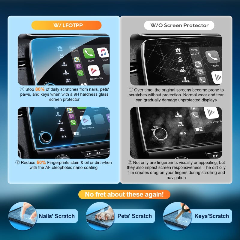 LFOTPP For 2017-2022 Honda CR-V Screen Protector 7" HD Tempered Glass for Infotainment Touchscreen, Anti-Scratch, Car Accessory (LX/EX/EX-L/Touring/Special Edition/Hybrid) - Image 2