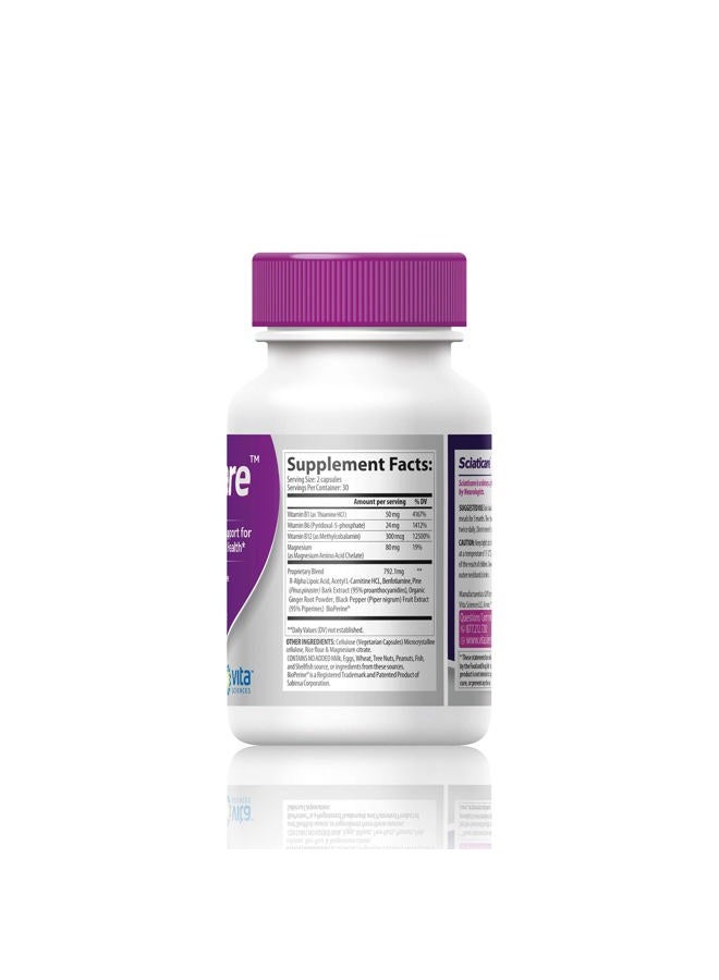 Vita Sciences Sciaticare Nerve Soothing Supplement Vitamins with Natural R-ALA Form 40X Strength, NOT Synthetic Alpha Lipoic Acid (ALA) - Lower Lumbar Sciatic, Hip, Thigh, Leg, Foot - Image 4