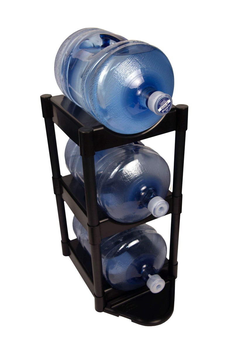 Wisconic Bottle Buddy Water Bottle Storage Rack 3 Tray  Plastic Water Bottle Organizer for Three to Five Gallon Bottle Storage  Customizable Water Gallon Holder for Easy Storage and Organization