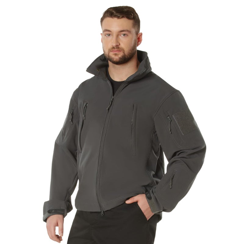 Rothco Special Ops Soft Shell Jacket Tactical Cold and Wet Weather Outdoor Coat Gunmetal Grey XL - Image 2