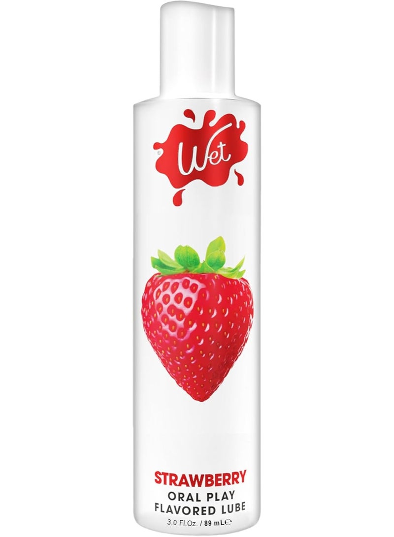 Wet Paraben-free, Gluten-free, Sugar-free strawberry ORAL PLAY FLAVORED LUBE (3oz)