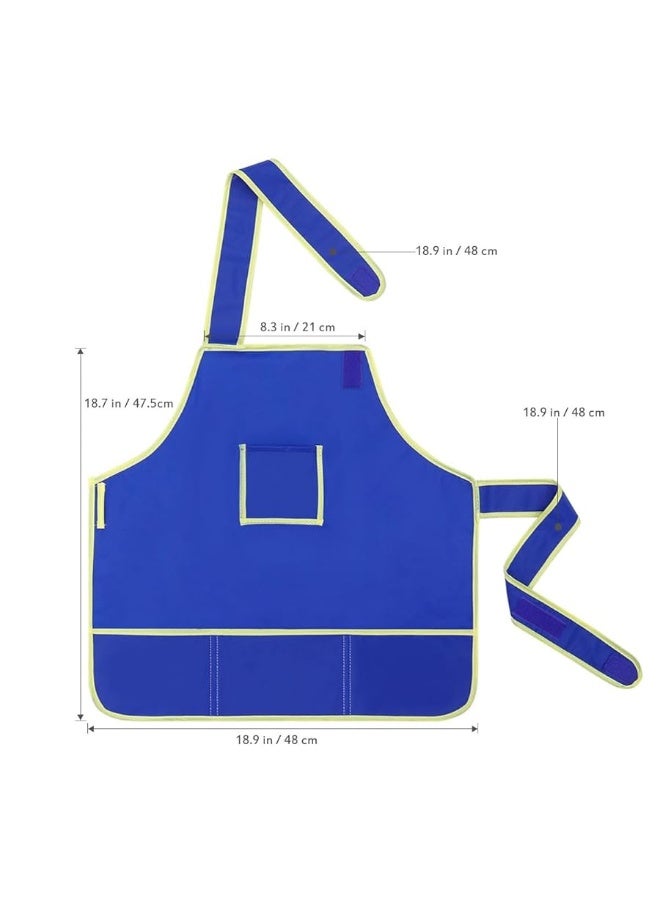STOBOK Children Kids Waterproof Art Craft Apron Smock for DIY Painting Drawing (Blue) - Image 4