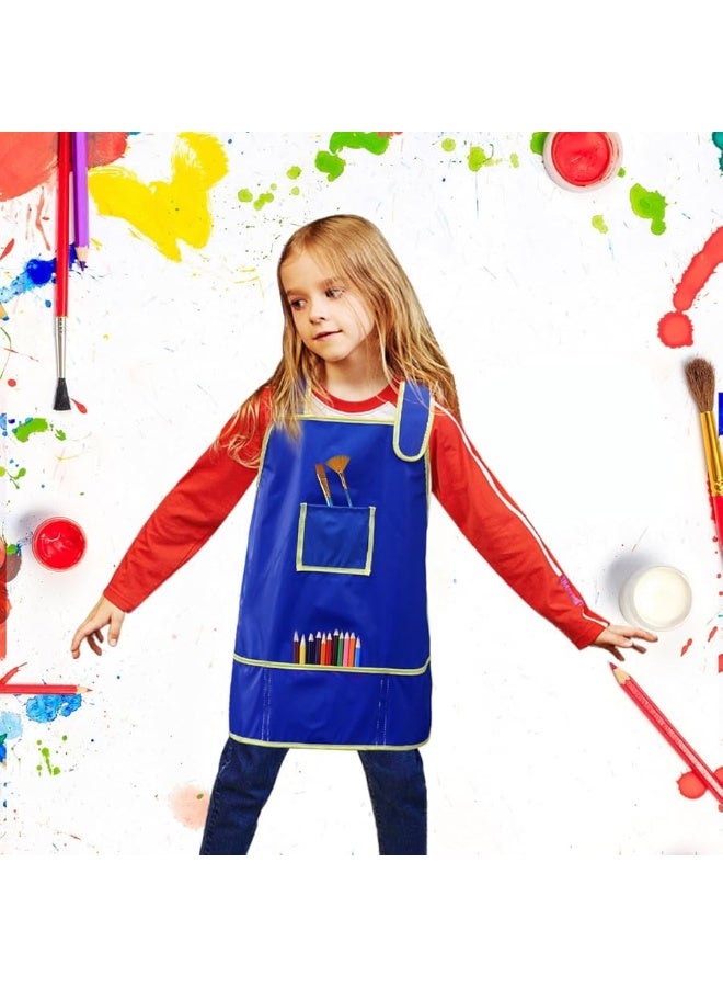 STOBOK Children Kids Waterproof Art Craft Apron Smock for DIY Painting Drawing (Blue) - Image 2