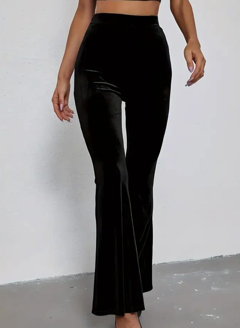 هنادى بنطلون حريمي قطيفة شتوي بوسط عالي وأرجل واسعة – تصميم أنيق وعصري HN 6058 - Image 1