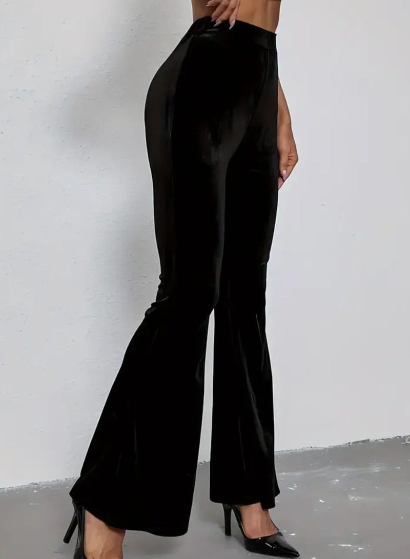 هنادى بنطلون حريمي قطيفة شتوي بوسط عالي وأرجل واسعة – تصميم أنيق وعصري HN 6058 - Image 2